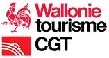Logo Wallonie tourisme CGT représentant un coq rouge avec la patte levée